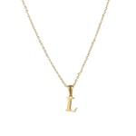 Gold color / 1 Piece Simple Series Simple Letter L Stainless Steel  Gold Color Women's Pendant Necklaces Picture12